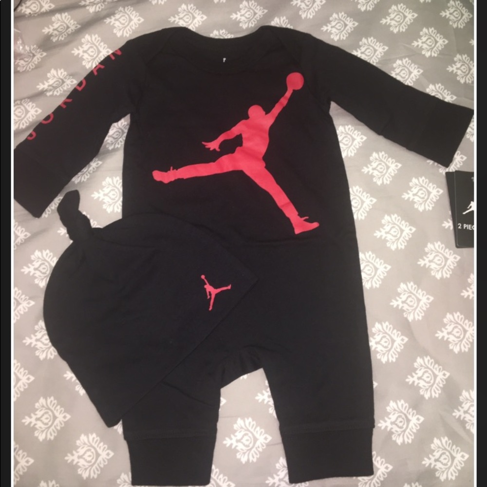 Jordan 3 month Onesie and baby hat